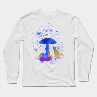 Cat and Mushroom Long Sleeve T-Shirt